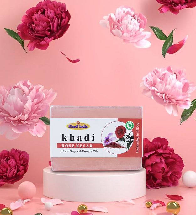 Rose Kesar Soap 125 gms | Zubh Khadi