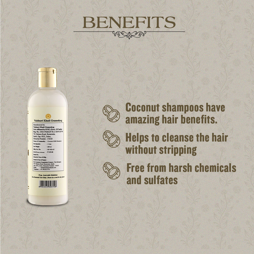 Coconut Milk Shampoo - 200ml | Zubh Khadi