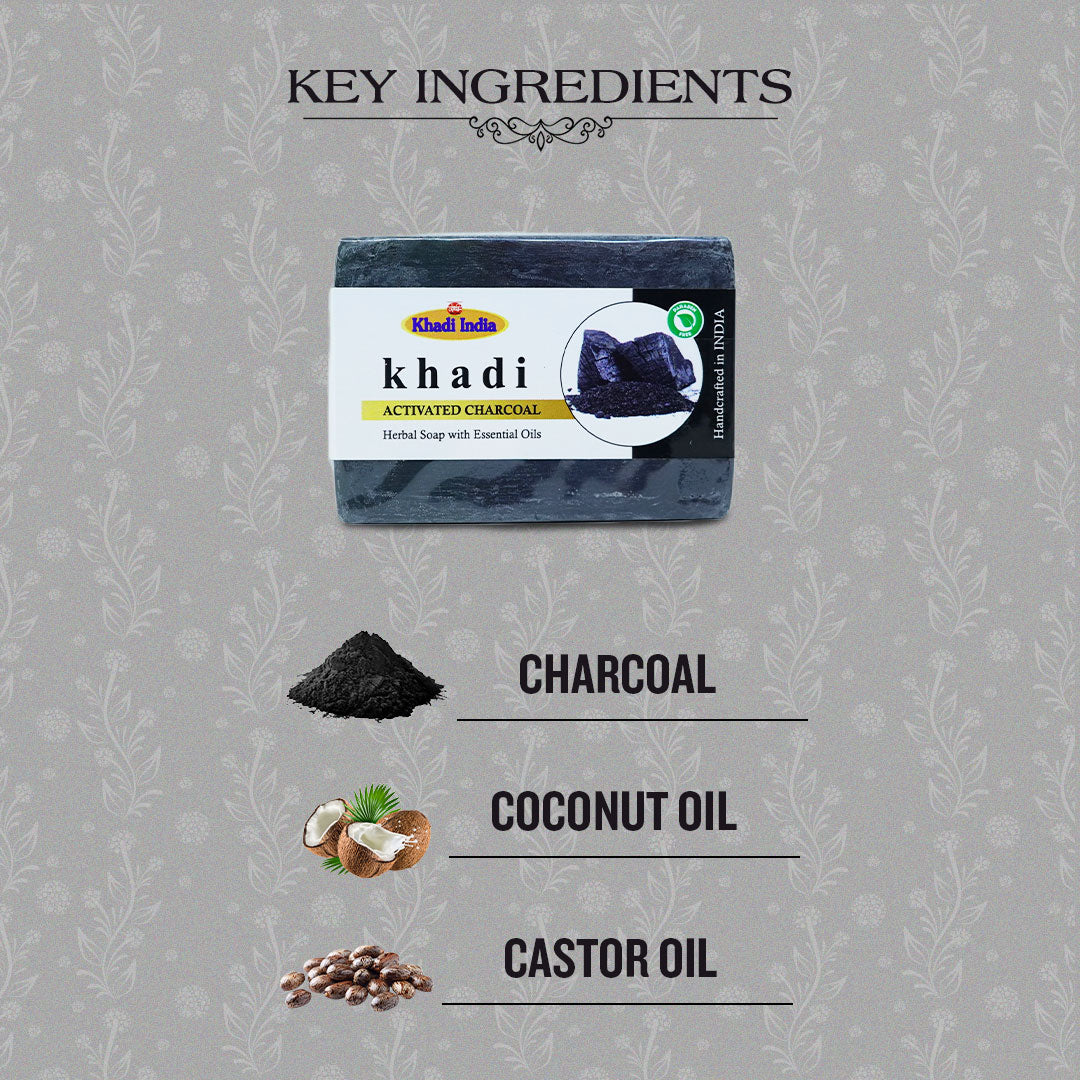 Activated Charcoal Soap 125 gms | Zubh Khadi