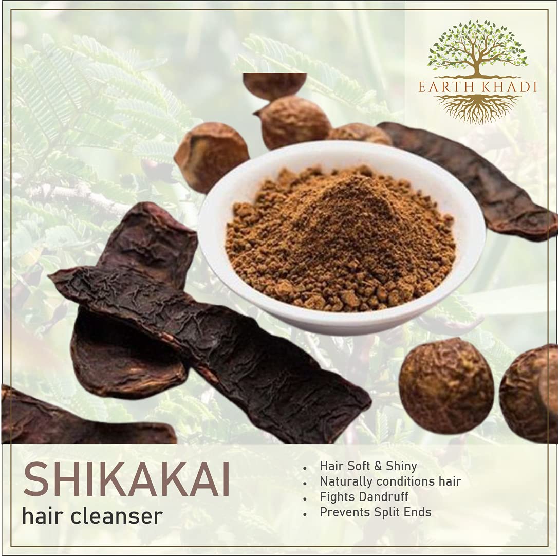 Shikakai hair Cleanser Sulphate free 300 ml| Earth Khadi