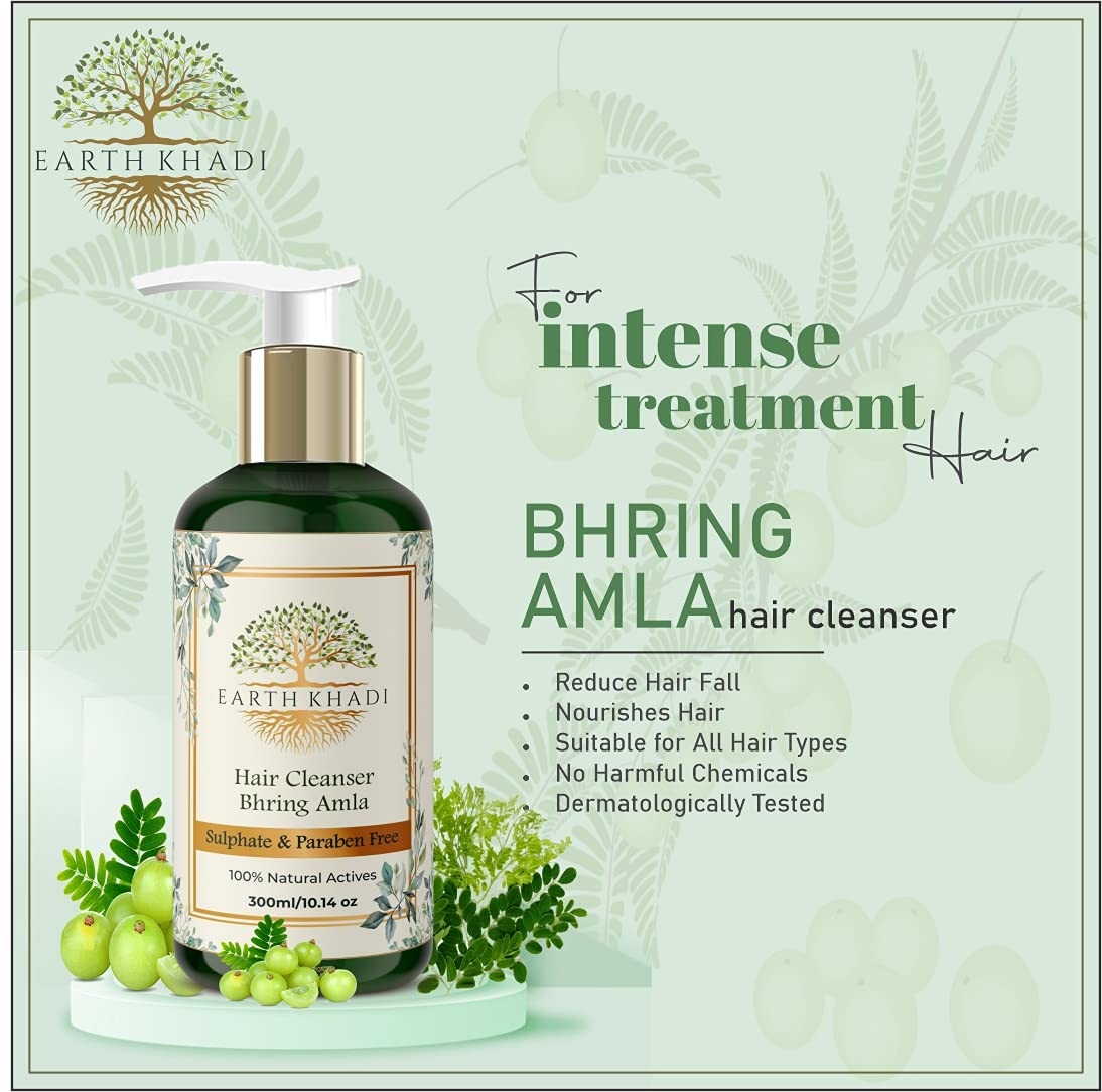 Bhring Amla Hair Cleanser Sulphate free 300 ml | Earth Khadi