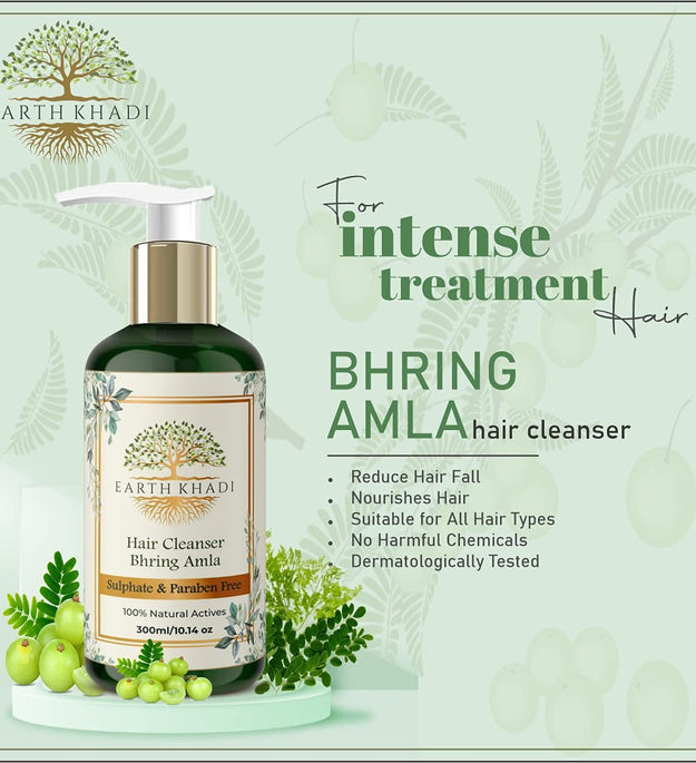 Bhring Amla Hair Cleanser Sulphate free 300 ml | Earth Khadi