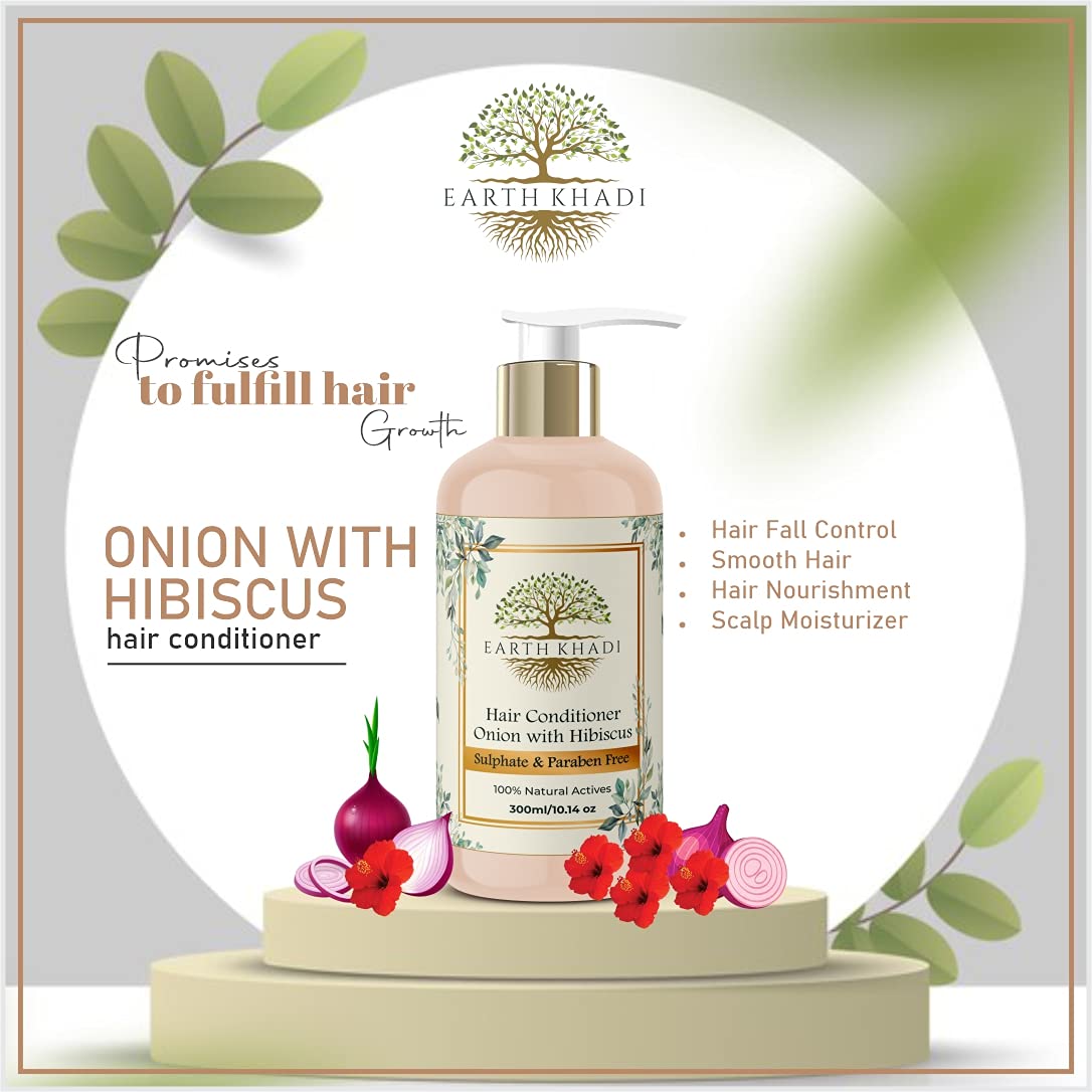 Onion with Hibiscus Hair Conditioner Extra Nourishing 300 ml | Earth Khadi