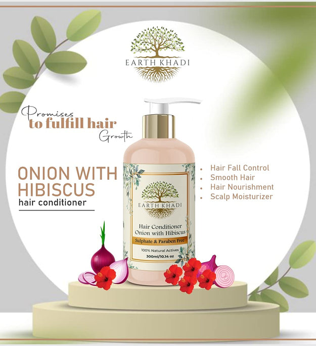 Onion with Hibiscus Hair Conditioner Extra Nourishing 300 ml | Earth Khadi