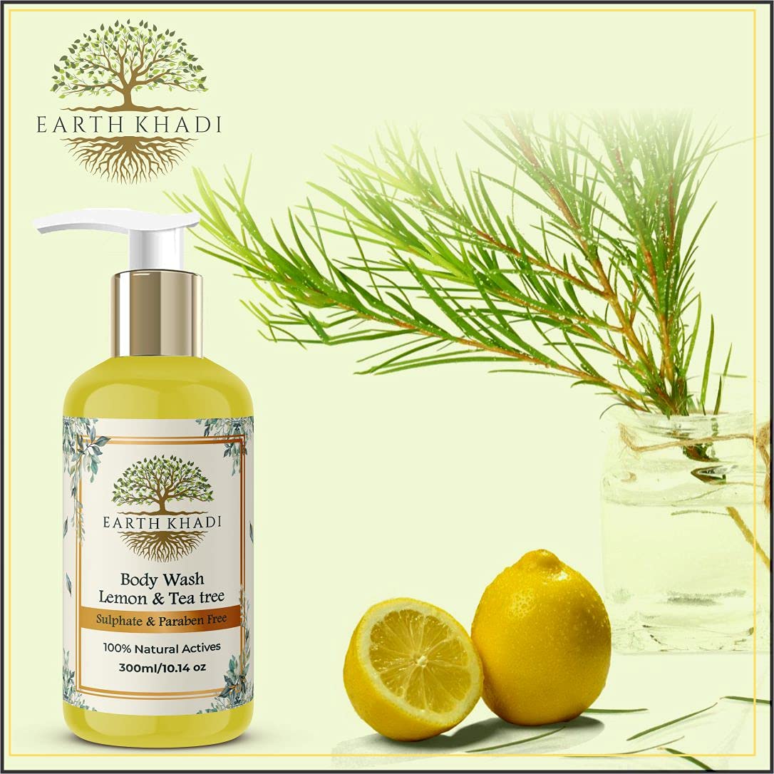 Lemon & Teatree Body wash Sulphate Free 300 ml | Earth Khadi